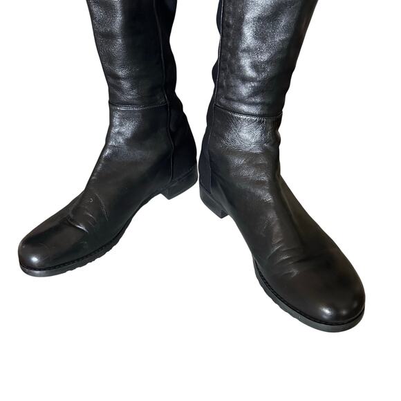 Stewart Weitzman 5050 Over The Knee Boots ($850) Black Leather Size 8.5M - Picture 7 of 11